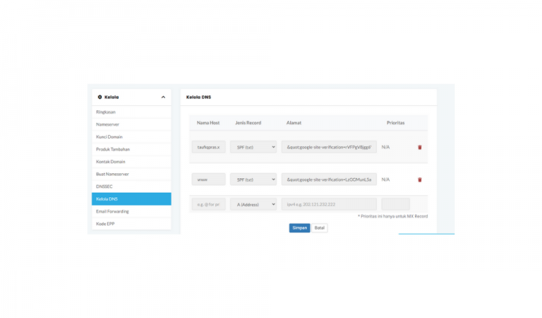 Tutorial Perubahan Manage DNS IDwebhost