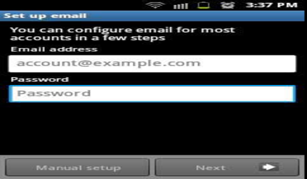 setting email di android