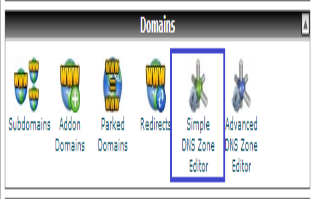 setting domain simple dns zone editor