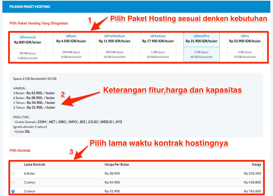 paket hosting idwebhost
