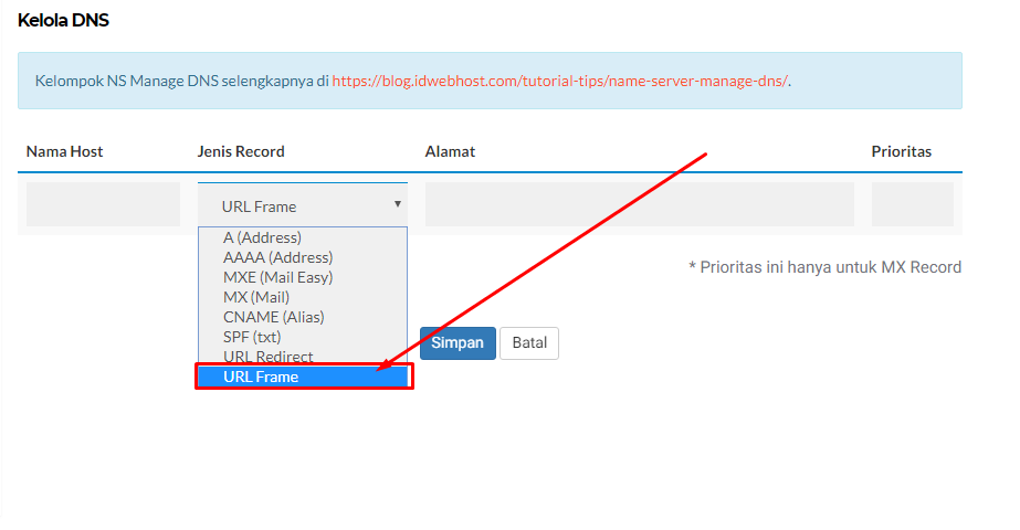 Cara redirect domain dengan masking / url frame 5
