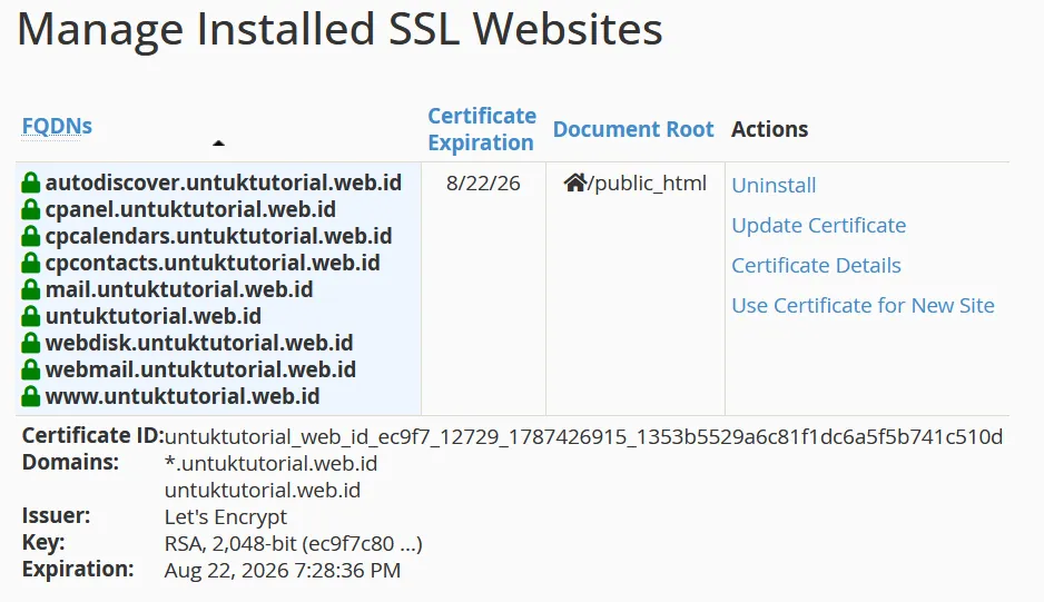 Cara Install SSL Let's Encrypt