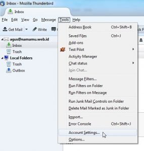 Cara Seting SMTP THUNDERBIRD