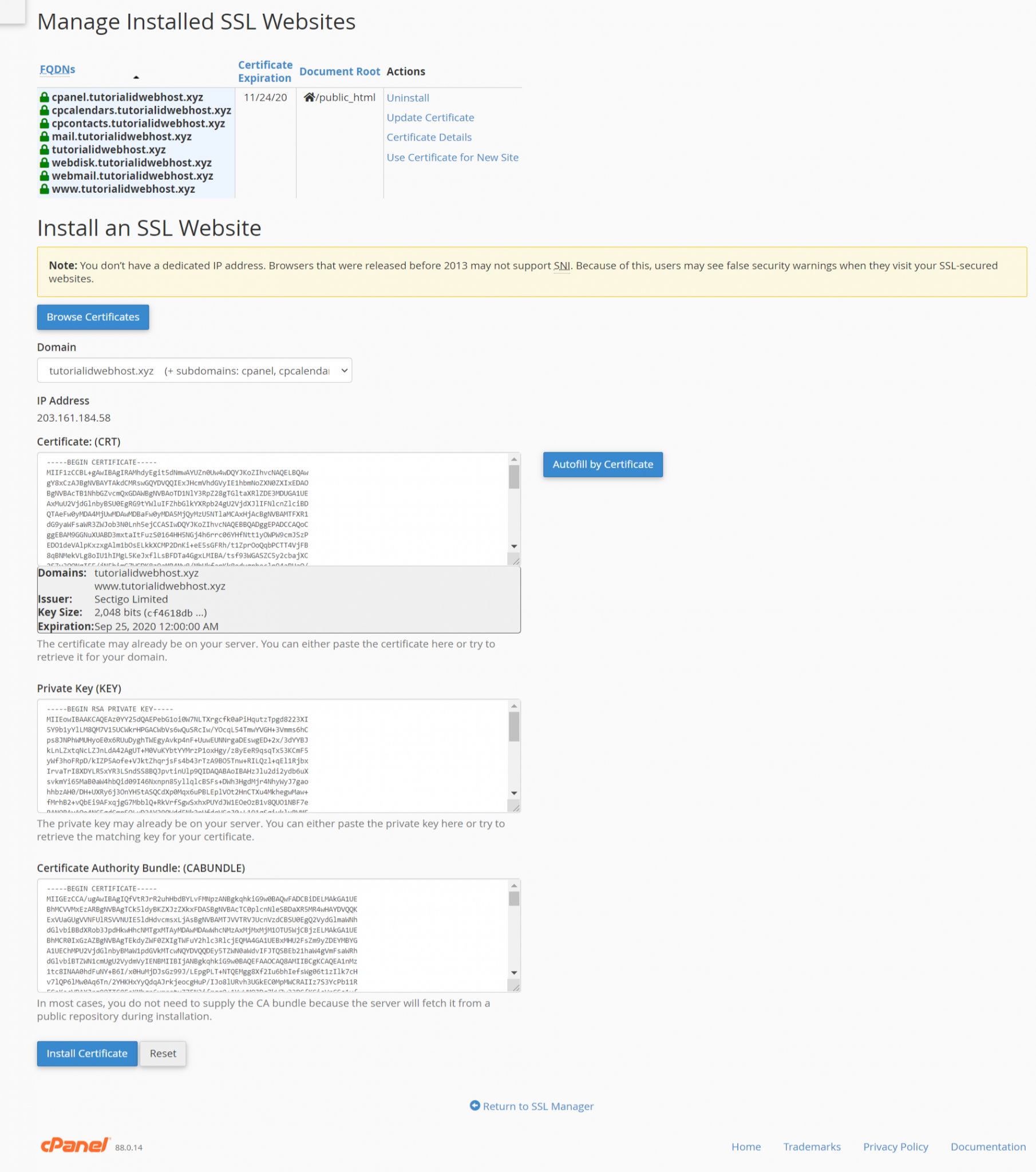 Panduan Lengkap Install SSL di cPanel IDwebhost