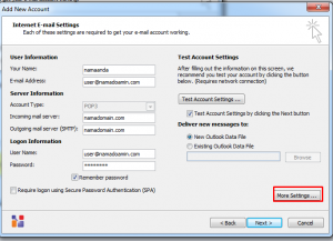 Setting Email Ms Outlook 2010