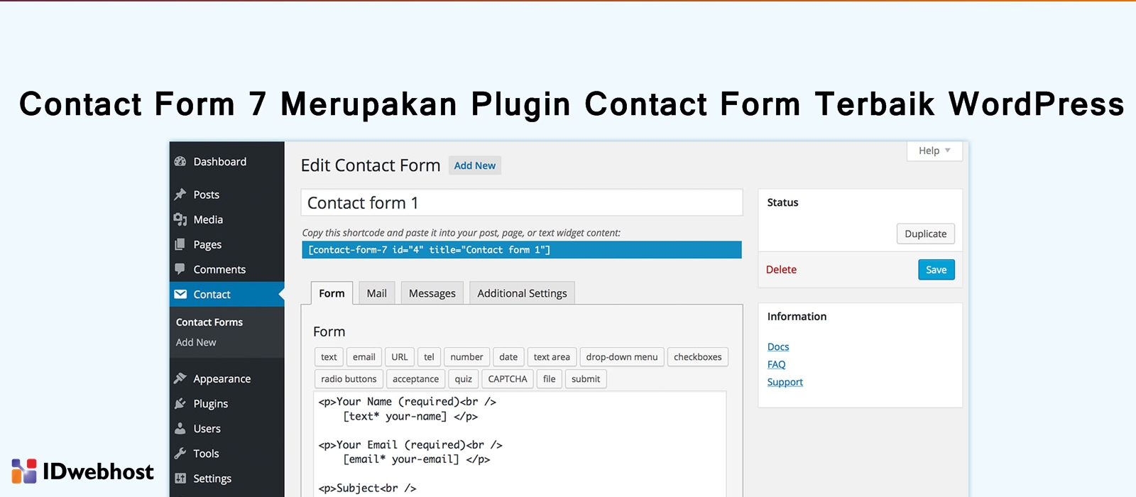 Contact Form 7 Merupakan Plugin Contact Form Terbaik WordPress