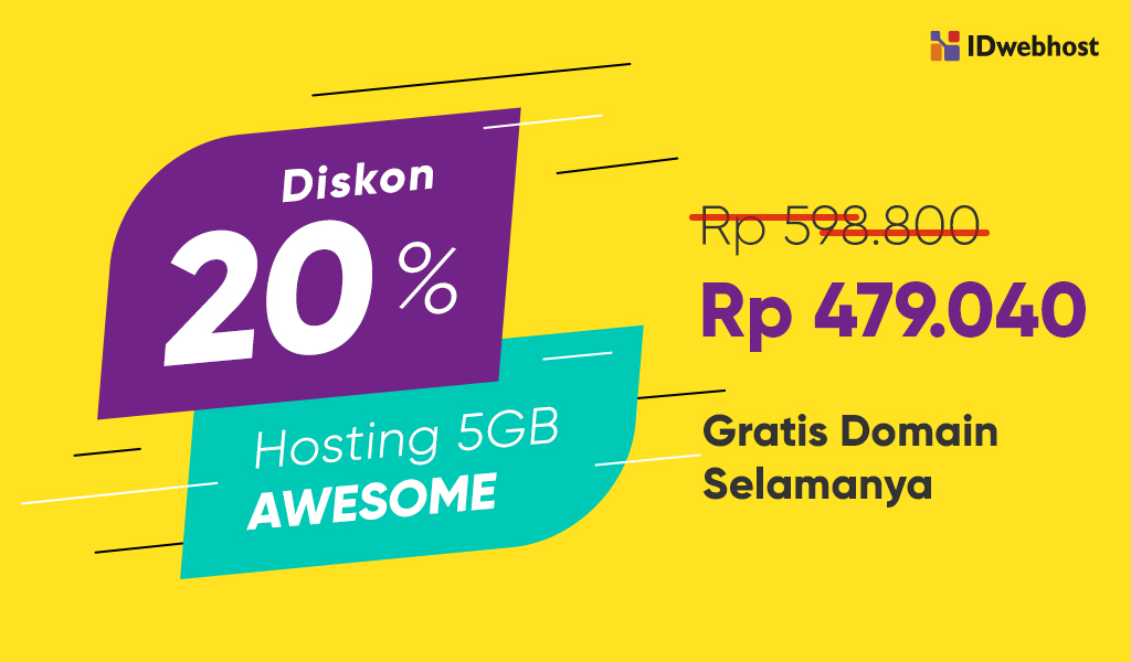  Diskon 20  Hosting 5GB BLOG IDwebhost