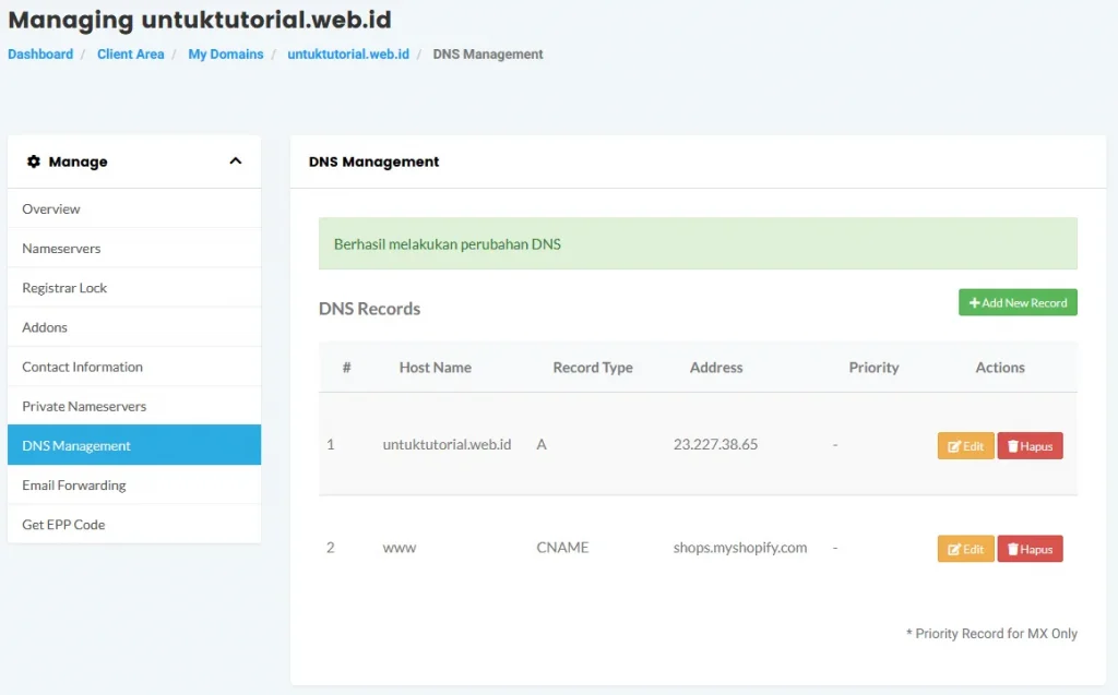 Cara Menghubungkan Domain ke Toko Shopify