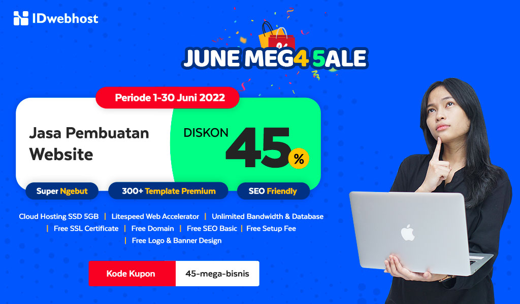 JUNE MEG4 5ALE! Jasa Buat Website Diskon 45%