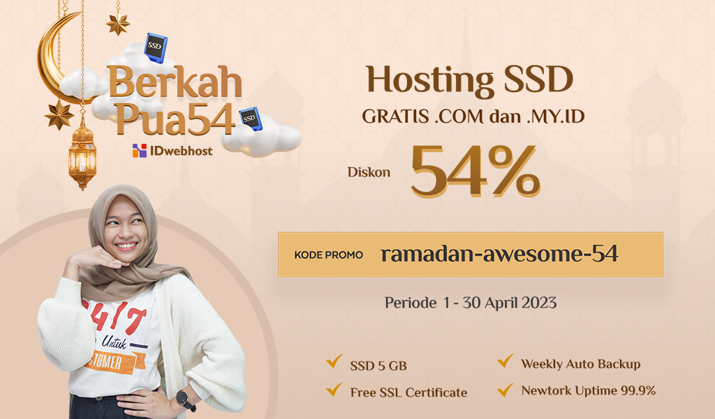 BERKAH PUA54, Hosting Awesome Diskon 54%