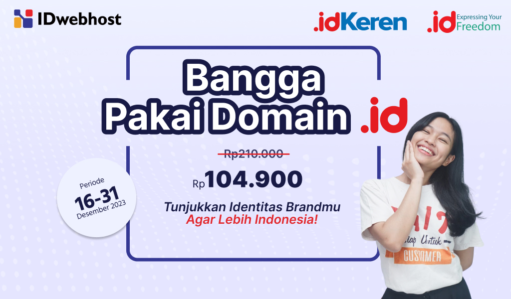 Banjir Diskon! Domain .ID Murah Hanya Rp104.900,-