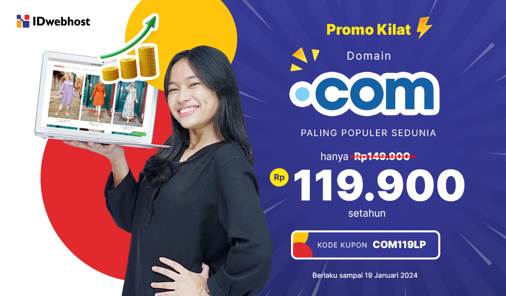 Promo Kilat Domain .COM, Domain Sejuta Umat