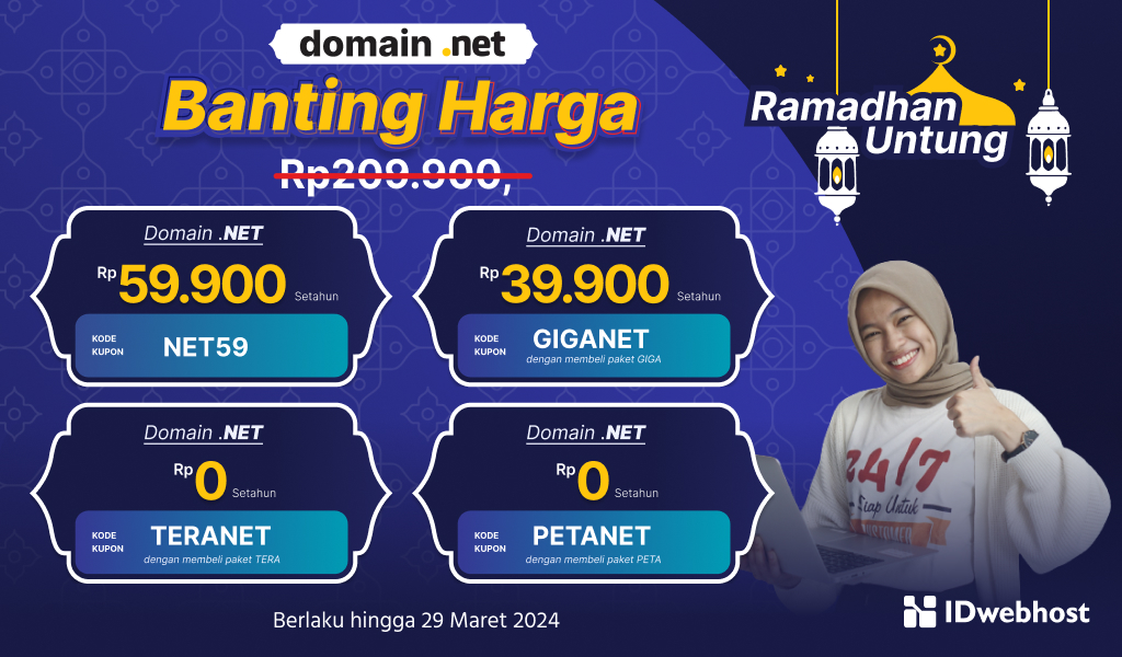 Ramadhan Untung, Diskon Domain Murah .NET Up To 100%