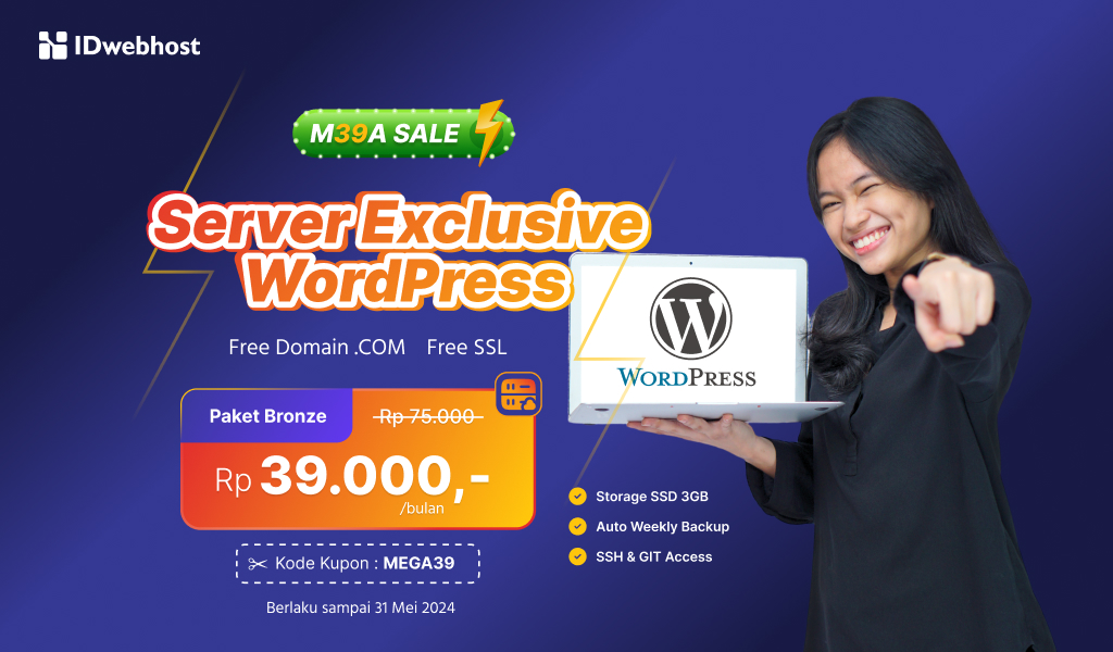 Server Eksklusif untuk Website WordPress, Hanya Rp39.000,-