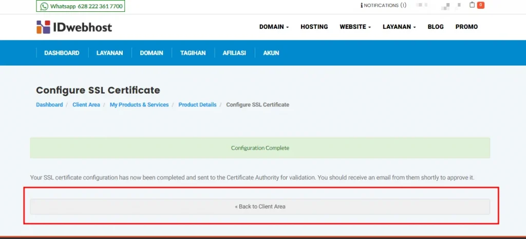 cara install SSL di cPanel