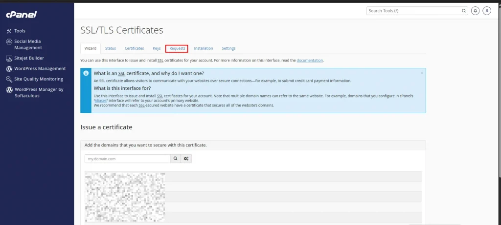 cara install SSL di cPanel