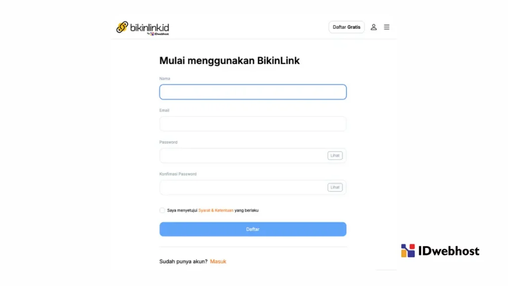 Bikinlink.id adalah alat membuat microsite gratis