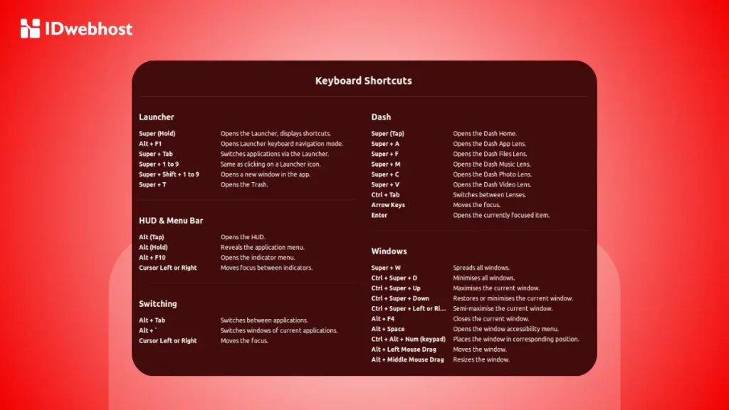 Shortcut Keyboard Ubuntu