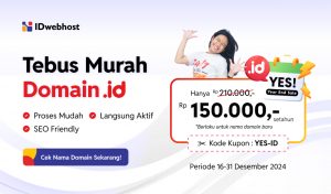 Domain .ID YES! Promo Domain Murah .ID Rp150.000,- Setahun