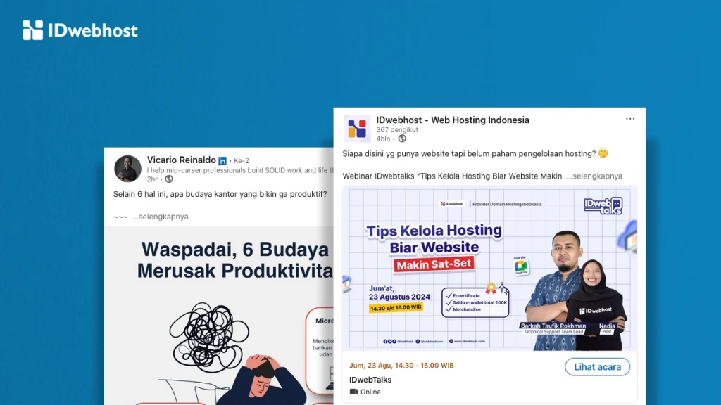 Embed LinkedIn ke Website Bisnis