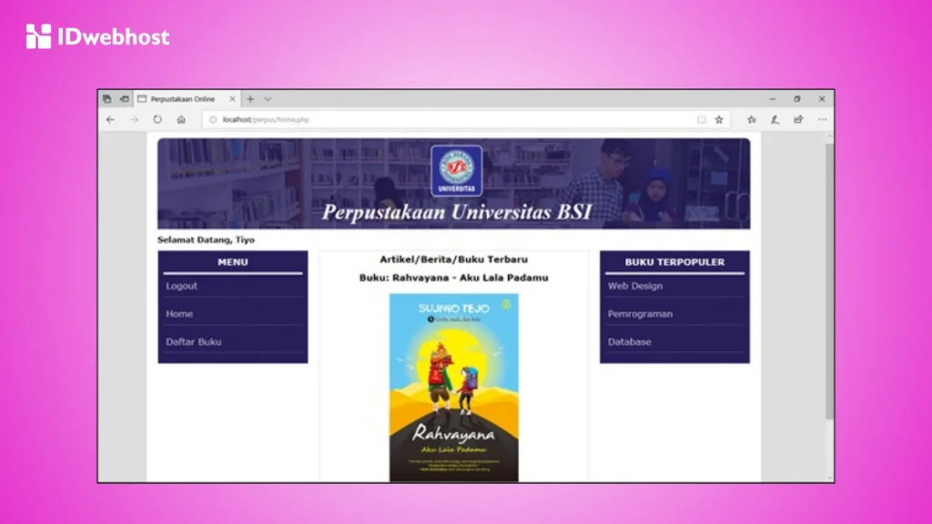 Cara membuat website perpustakaan