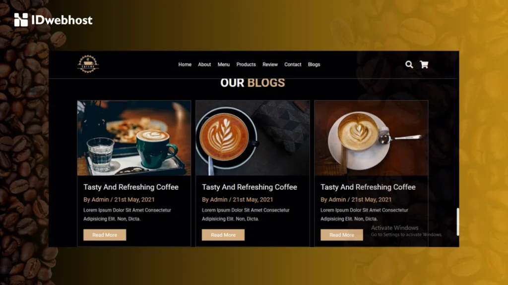 membuat website coffee shop