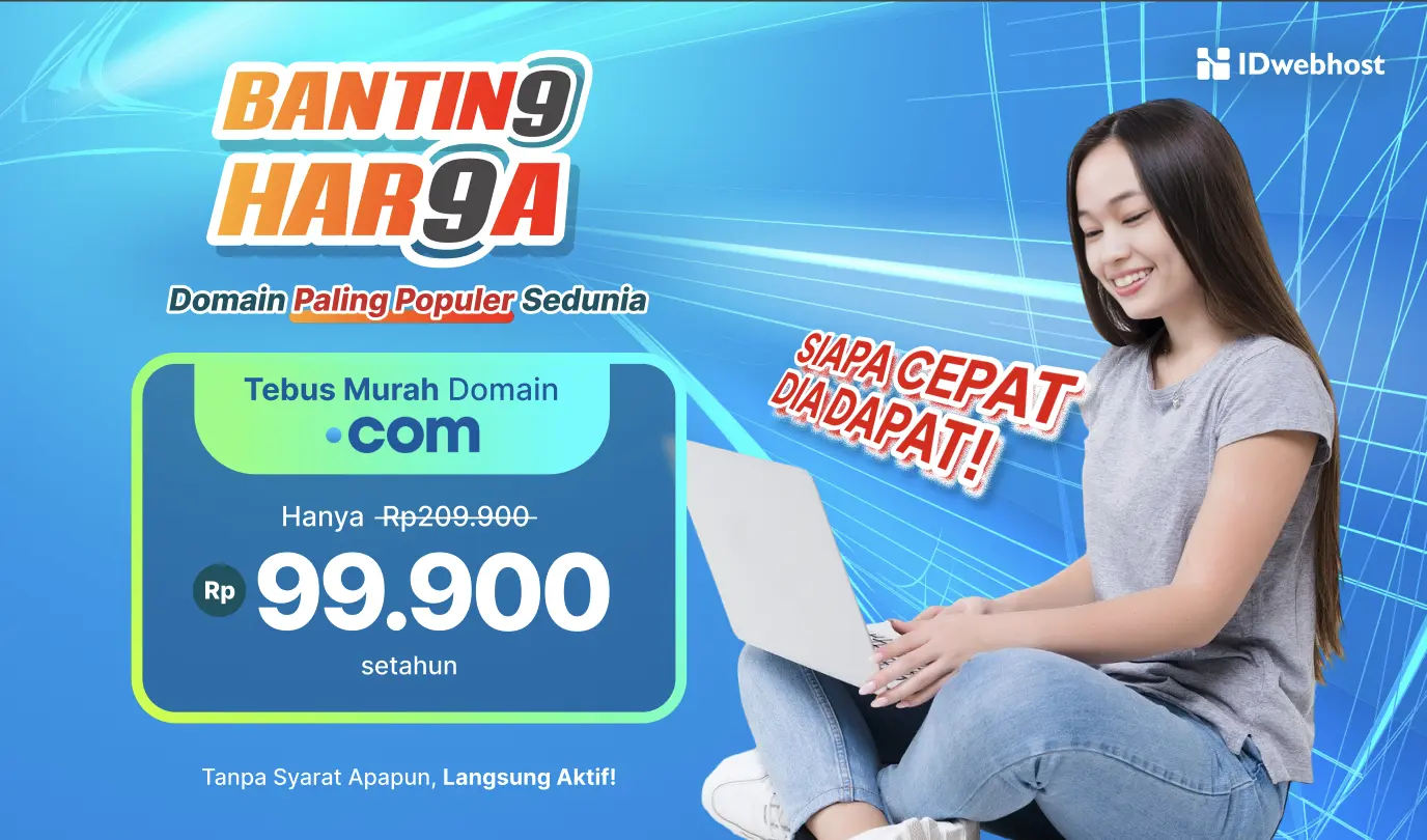 Banting Harga Domain .COM: Hanya Rp99.900, Langsung Aktif!