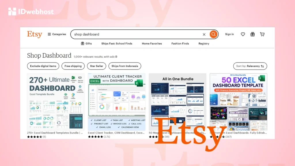 Seluk Beluk Etsy Dashboard