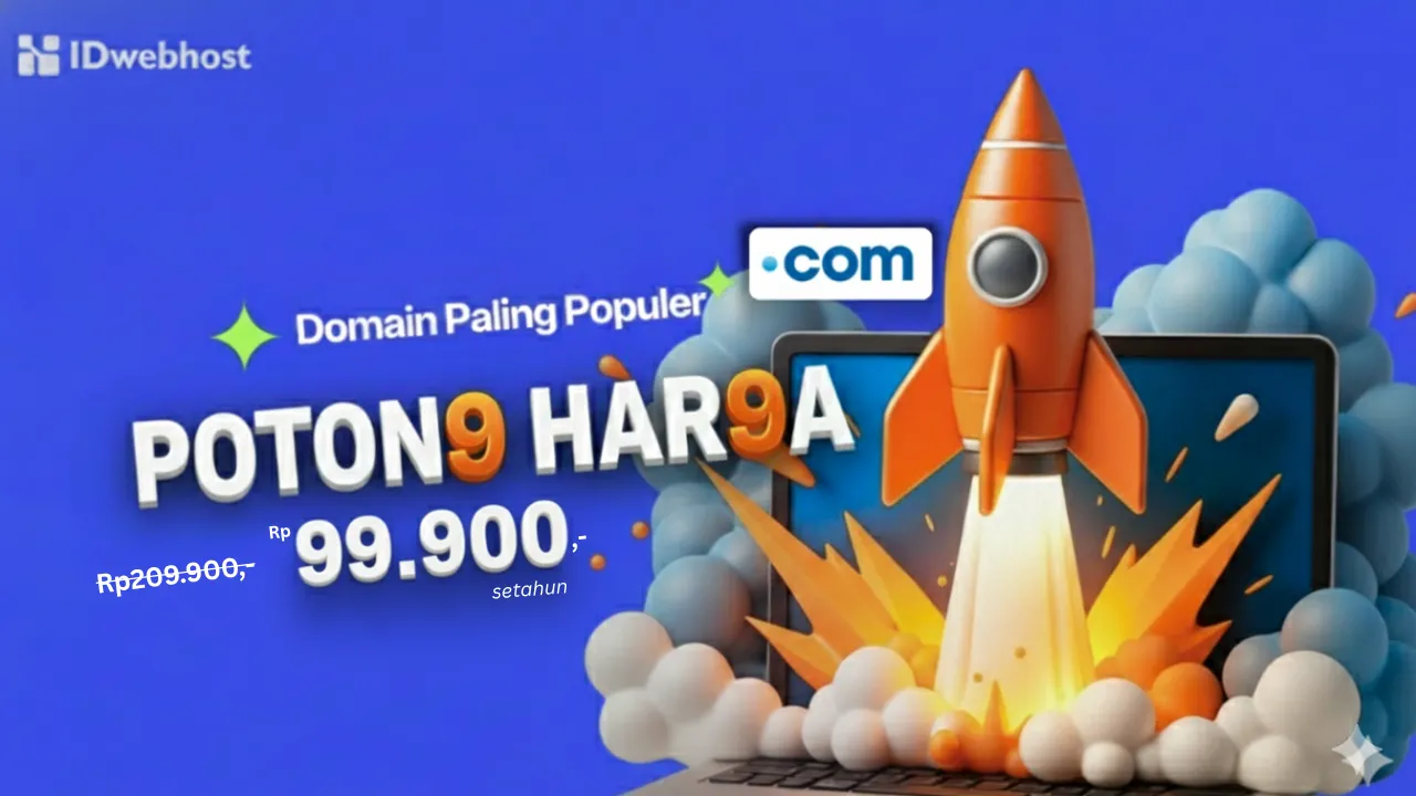 Potong Harga Domain .COM: Hanya Rp99.900, Langsung Aktif!
