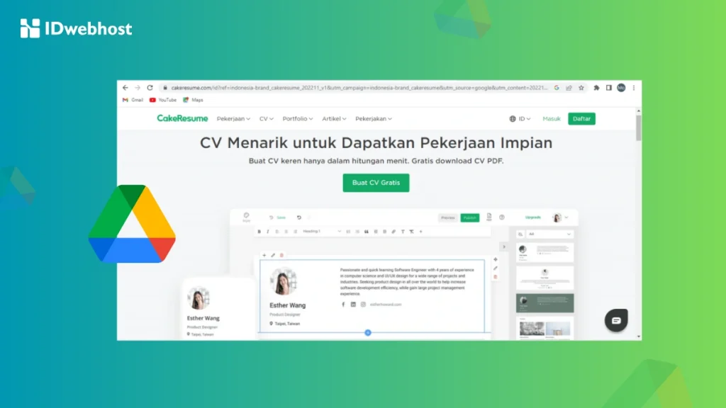 bikin portofolio di Google Drive