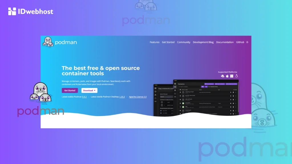 podman atau docker