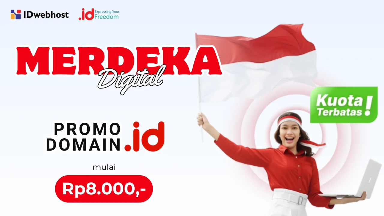 Domain .ID Mulai Rp8.000, Online Merdeka Bersama IDwebhost