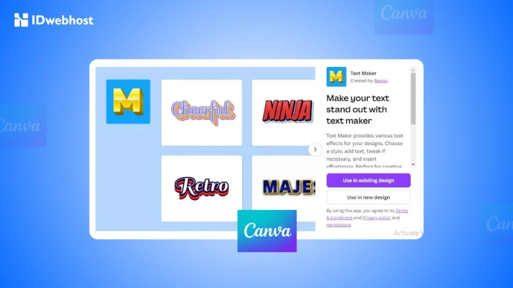 Aplikasi Text Canva