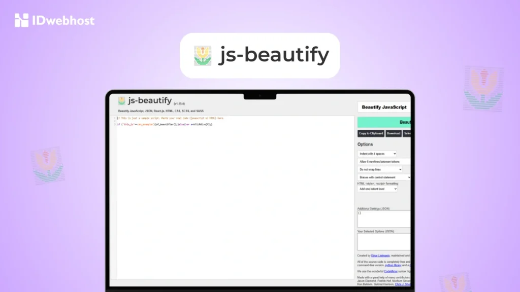 JavaScript beautifier adalah