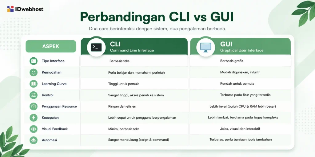 perbedaan CLI dan GUI