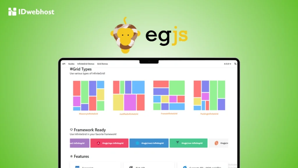 EGJS InfiniteGrid adalah