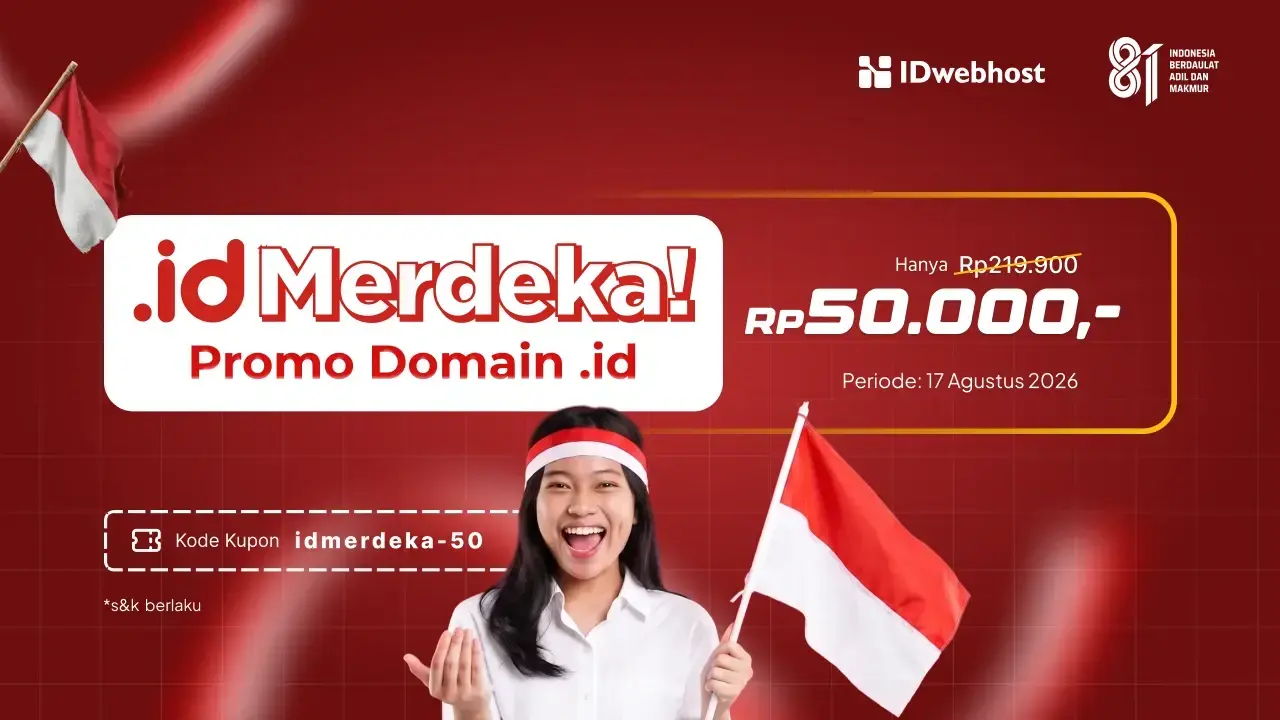 Promo Domain .ID Super Day: Domain Indonesia Cuma Rp50.000!