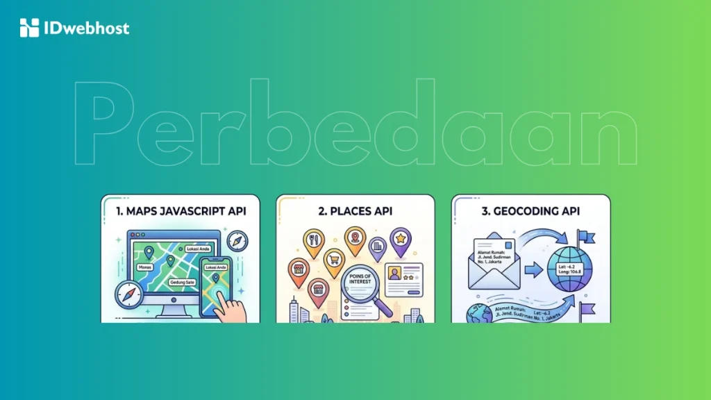 perbedaan Maps JavaScript API vs Places API vs Geocoding API
