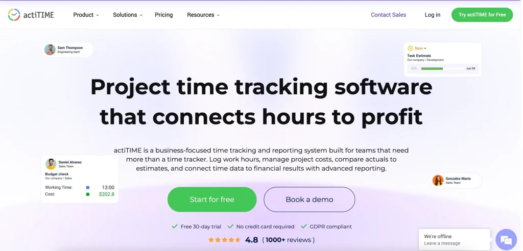 actitime time tracking