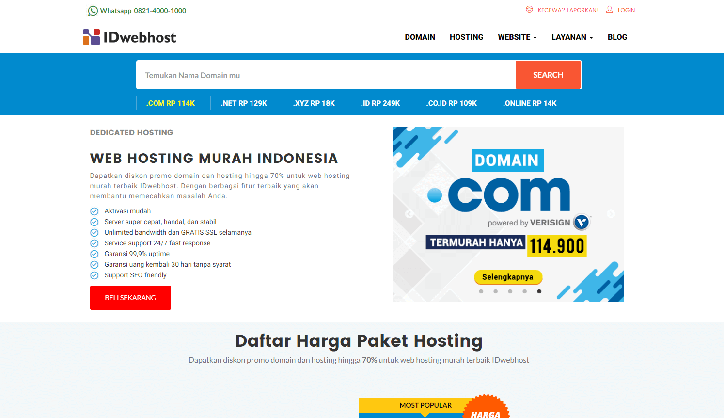 IDwebhost - halaman idwebhost