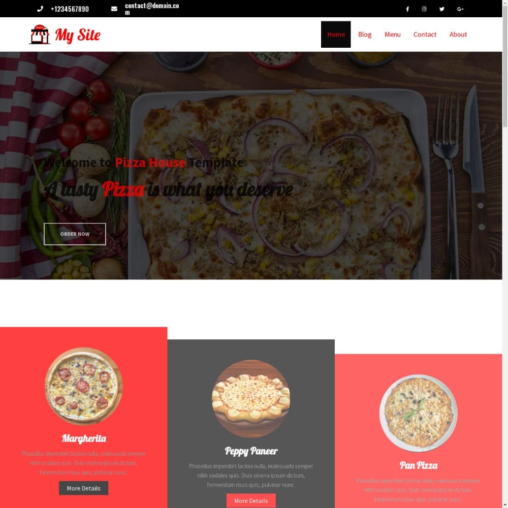 idwebhost template Pizza House