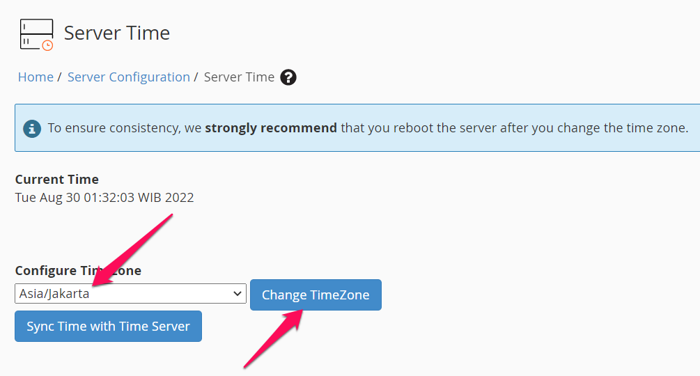 Cara Mengubah Time Zone Server 